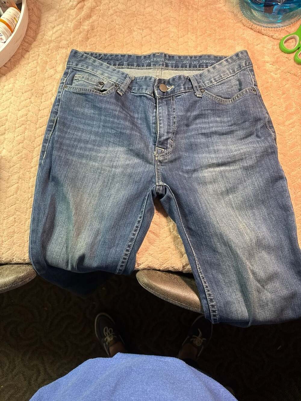 Calvin Klein Jeans Men's Straight Leg W31 L32 Blue Denim Pants